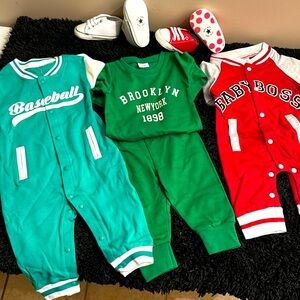Baby boys baseball outfits bundle